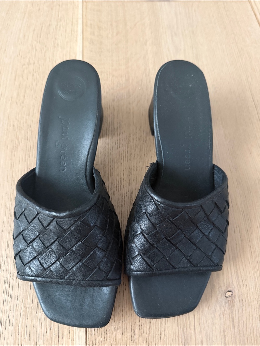 Pura Lopez Black Woven Leather Mule Heels - Picture 5 of 6